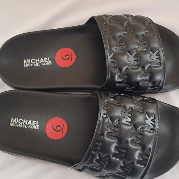 Michael Kors MK Logo Slip on Slippers BNWT - Picture 3 of 8